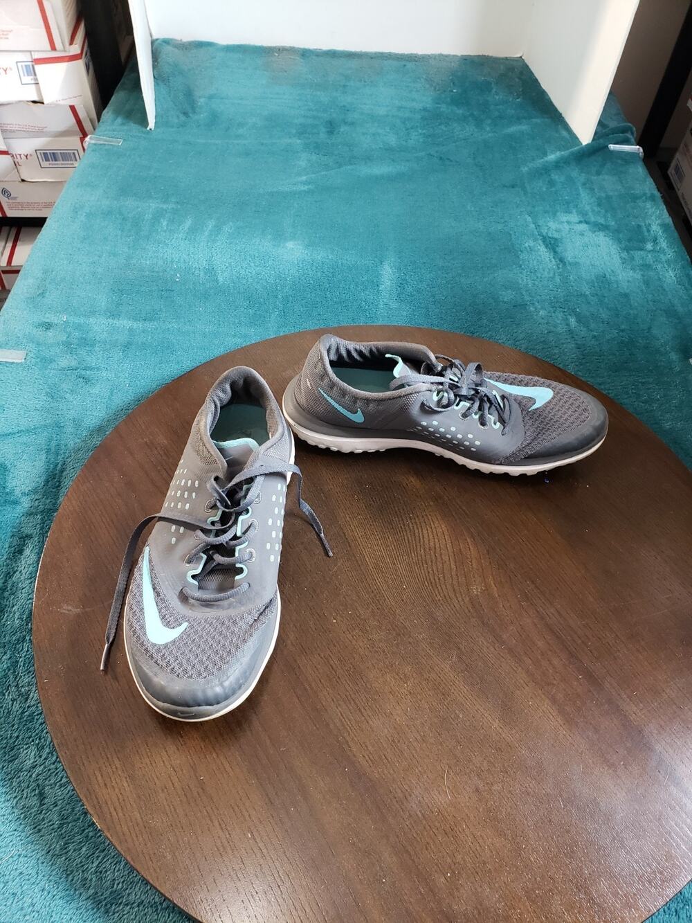 Nike FS Lite Run 2 Shoes Size 8 Womens Gray Blue Barefoot Running 684667-004